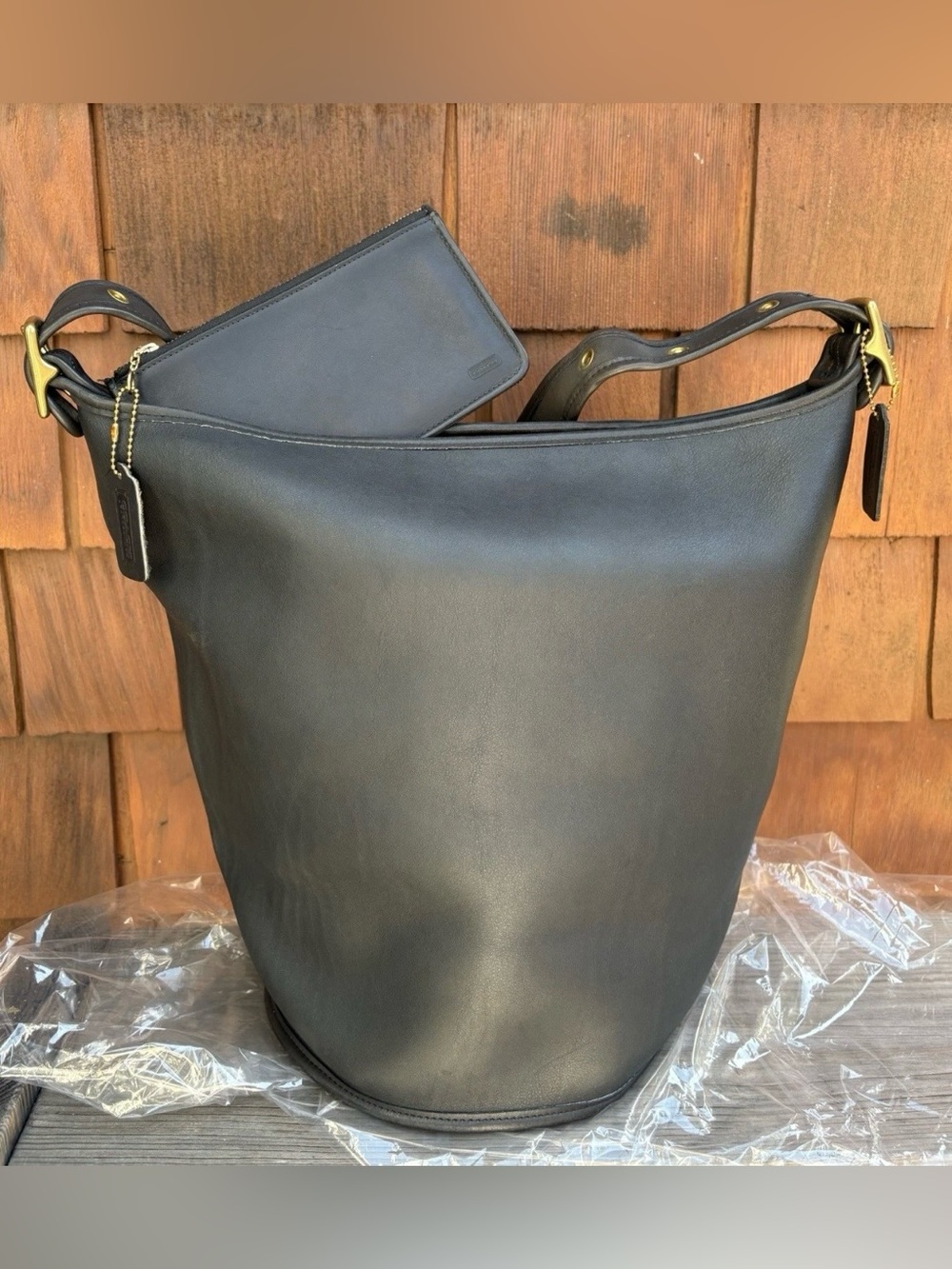 Like New Navy Vintage Coach Duffle Feed Sac Weekender Carryall 9085 Skinny Case